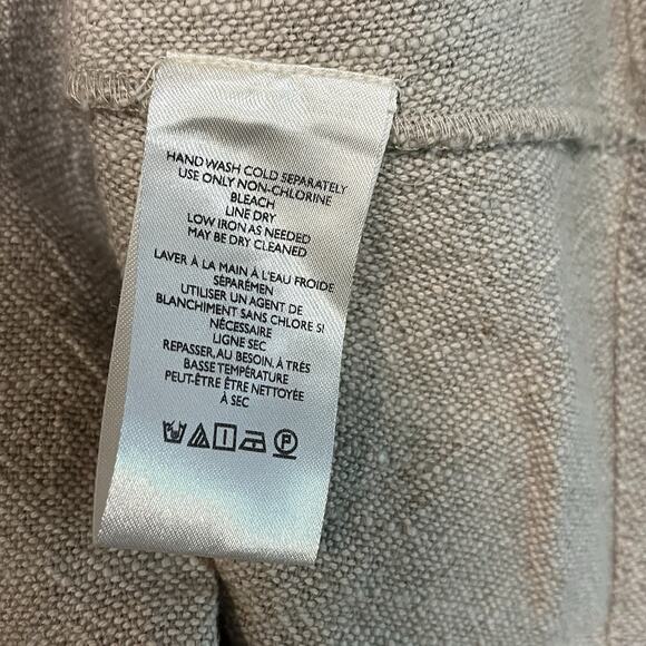 Free People Linen Blend Midi Tweed Skirt Size 10 Side Slouch Pockets - Picture 11 of 13